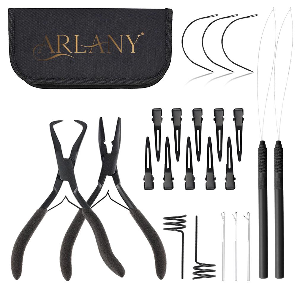 ARLANY Hair Extension Pliers Kit for Micro Beads Hair Clips Microlink Pliers for Weft Extensions Hair Extension Beading Tool