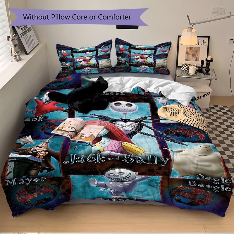 3Pcs Nightmare Before Christmas Characters Bedding Sets For All Sizes New 3D Printed Bed Cover Comforter Duvet Cover Pillowcase Bedroom Decoration