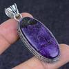 Natural Purpurite Gemstone 925 Sterling Silver Jewelry Pendant 2.40" w1A71