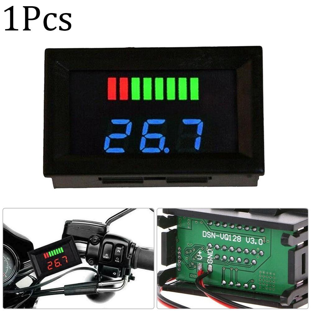 LED Digital Voltmeter Battery Fuel Gauge Suitable For Marine Motorcycle 12V-72V