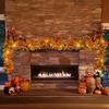 170CM Fall Maple Leaf Garland Indoor Outdoor Hanging Artificial Leaves Plants Vine Rattan Halloween Autumn Mantle Fireplace Porch Decoration