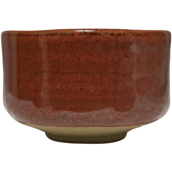 Matcha Cinnabar Mino Ware Tea Ceremony Made in Japan Ale-net Bowl, Glaze, Ceramic, 11.8×H7cm, Utensil,