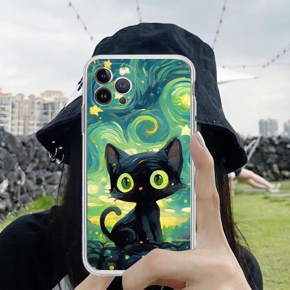 Чехол для мобильного телефона iPhone15 Mini, чехол для мобильного телефона Star Cat, окрашенный, устойчивый к падениям, для мобильного телефона, устойчивого к падениям.
