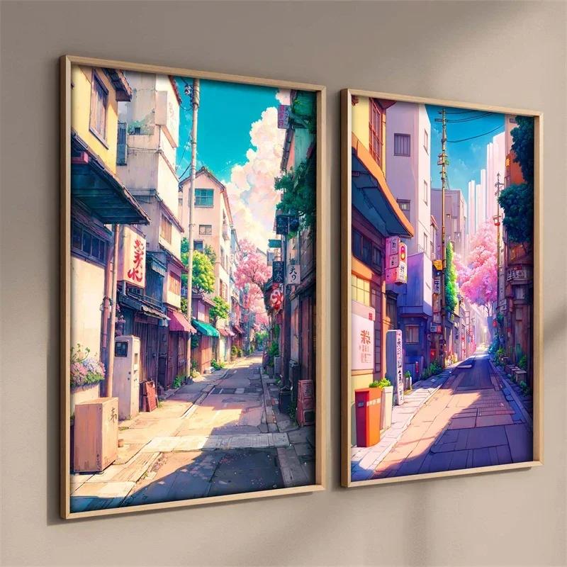 Эстетика неоновых плакатов 80-х годов, Тур по городу, Красочная ночь, Холст, Настенное искусство, Постеры и принты для гостиной, Домашнее украшение, Подарок