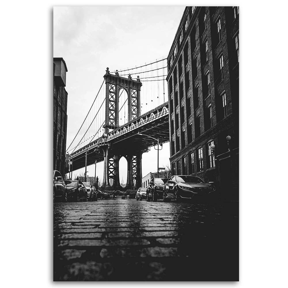 Canvas print Rainy city b&w