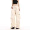Beige Cargo Pants Women Harajuku Hip-hop Y2K Vintage Streetwear Oversize Wide Leg Parachute Trousers Female Korean Fashion