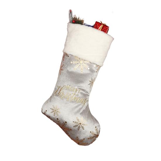 Christmas Stocking 19" Large Xmas Stocking with Plush Faux Fur Cuff for Stairs Fireplace Hanging Holiday Home Decor