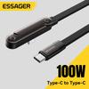 Essager Угловой USB Type-C кабель 100 Вт 100 Вт Для iPhone 17 16 Pro Max Кабель Type C для Macbook Pro Быстрая зарядка Провод для Huawei ipad