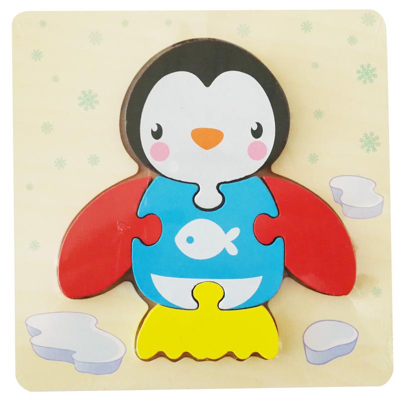 Деревянная Имитация Мультяшный Транспорт Животное Пазл Раннее Детство Образование Строительный Блок Дети Ребенок Когнитивный Трехмерный Пазл