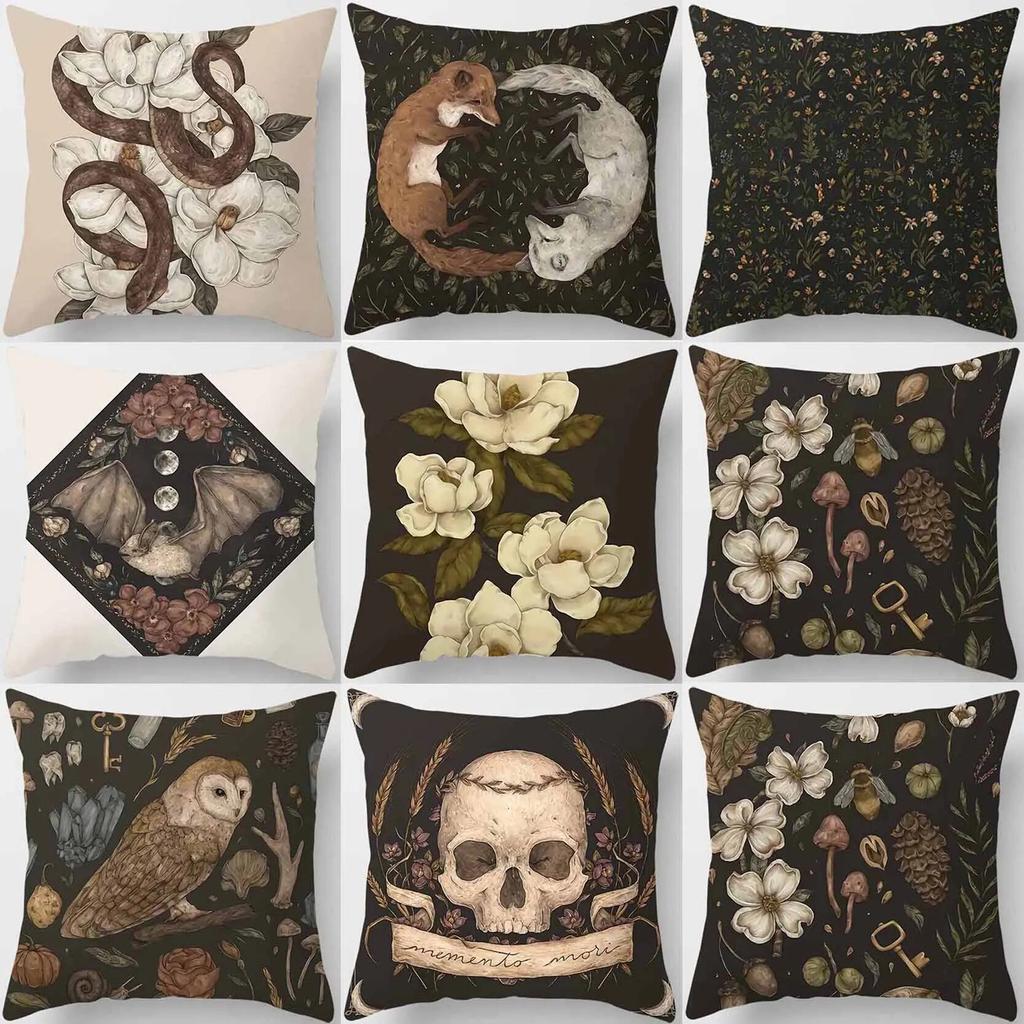 Серия мультфильмов о животных и растенияхЧехлы для дивановОфисная наволочкаУкрашение из цветов персикаРадуга НаволочкаУкрашения для дома