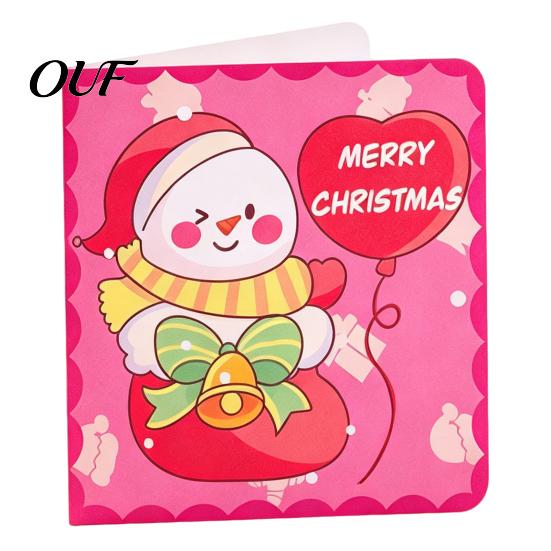 Greeting Cards Set 10Pcs Merry Christmas Set, Folding Cartoon Blank Tree Note Cards, Festive Blessing for Holiday Gift