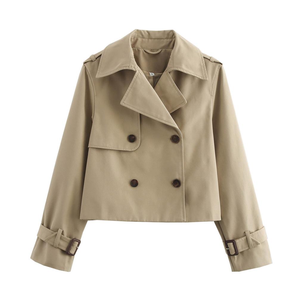 New Autumn Models, Women's Clothing, European and American Style French Design, Fashionable and Versatile Casual Style Short Trench Coat