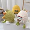 Cute Dinosaur Pullover Cap Windproof Plush Knitted Cap New Ear Protection Hat  Kids
