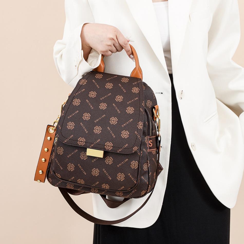 Leather Women's Backpack Daily Shoulder Bag Versatile Design Anti-theft High-grade Texture Portable Elegant