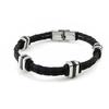 [I9096] - Mixed Bracelet 'Peaceful' Black / Steel