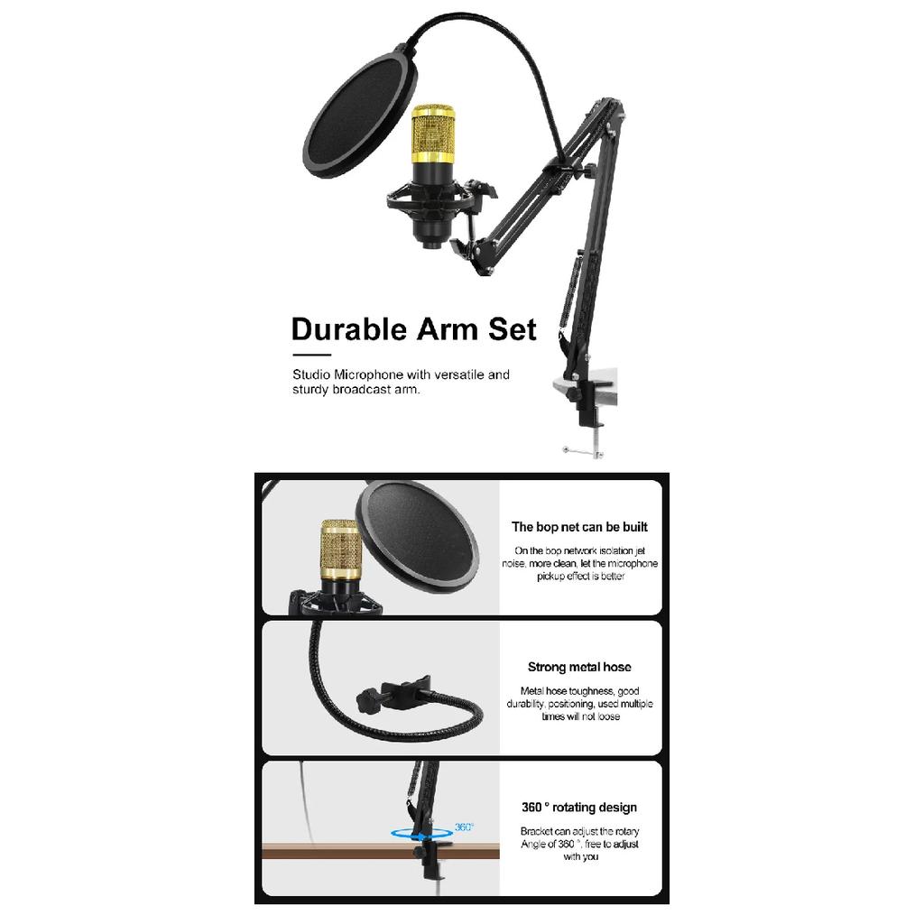 Professional BM-800 Condenser Microphone Live Karaoke Song Game Recording Microphone Mobile Phone Computer General Equipment