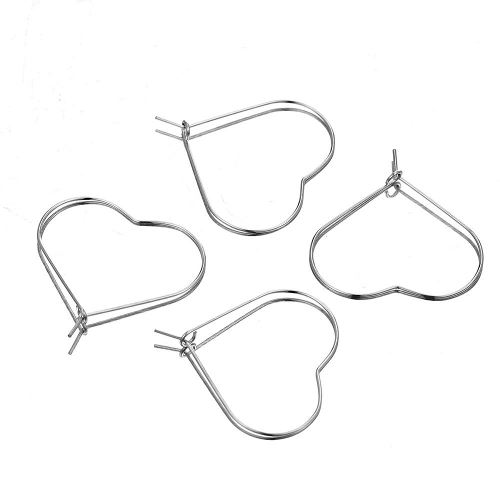 20pcs Stainless Steel Heart Hoops Earrings Circle Wire Star Loop Earrings DIY Jewelry Making Dangle Earring Accessories