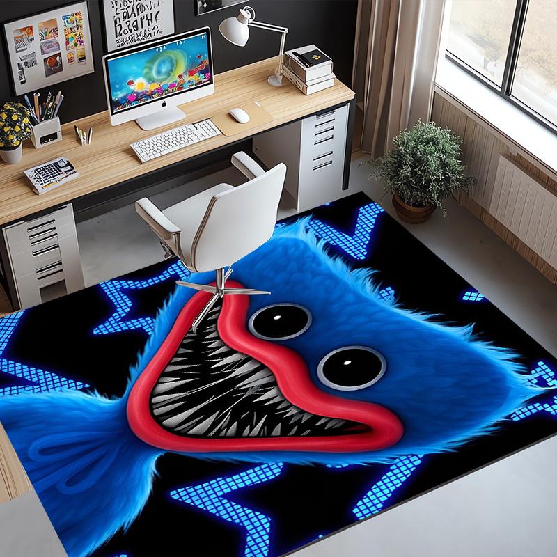 Huggy Wuggy Pattern Rug, Indoor/Outdoor Mat, for Picnic, Gameroom, Bedroom, Office, Living Room, Home Decor Carpet, Birthday Gift