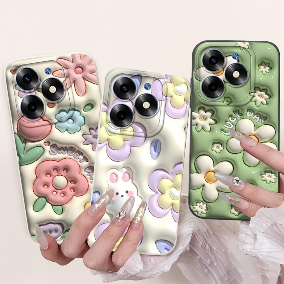 Чехол для Tecno Spark Go 2024 Tecno Spark 20c 20 Pop 8 Funda Эстетичный Мультяшный Панда Кролик Защита Камеры Матовый Мягкий Чехол