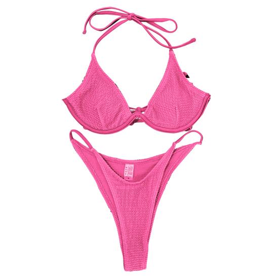 Пуш-ап треугольный мягкий сплошной цвет Холтер женский купальник бикини купальники для плавания