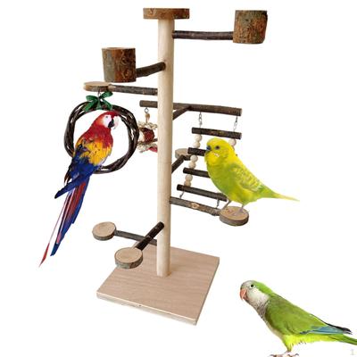 Parrot Настольная подставка для игрушек Многоцелевая твердая с миской для лазания по птичьим насестам