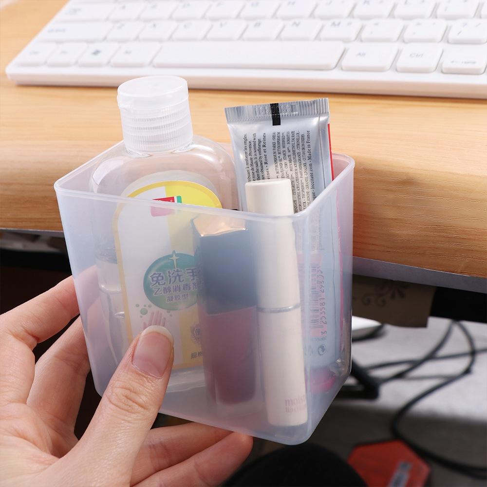 Transparent Wall Mount Pen Pencil Holder Multifunction Stationery Organizer Makeup Storage