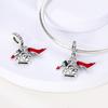 925 Silver Lipstick High Heels Charms For Lady Pendant Fit Bracelet DIY Ornament