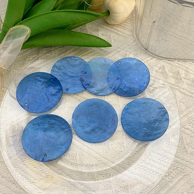 100PCS DIY Lighting Fixture Wind Chime Accessories Semi Transparent Soft Shell Circular Double Hole Mirror Raw Materials 50mm