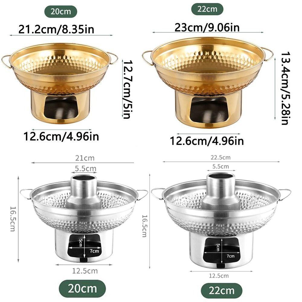 Fast Heating Thai Hot Pot Thickened Double Ears Hot Pot Stainless Steel Hot Pot Hiking Trip