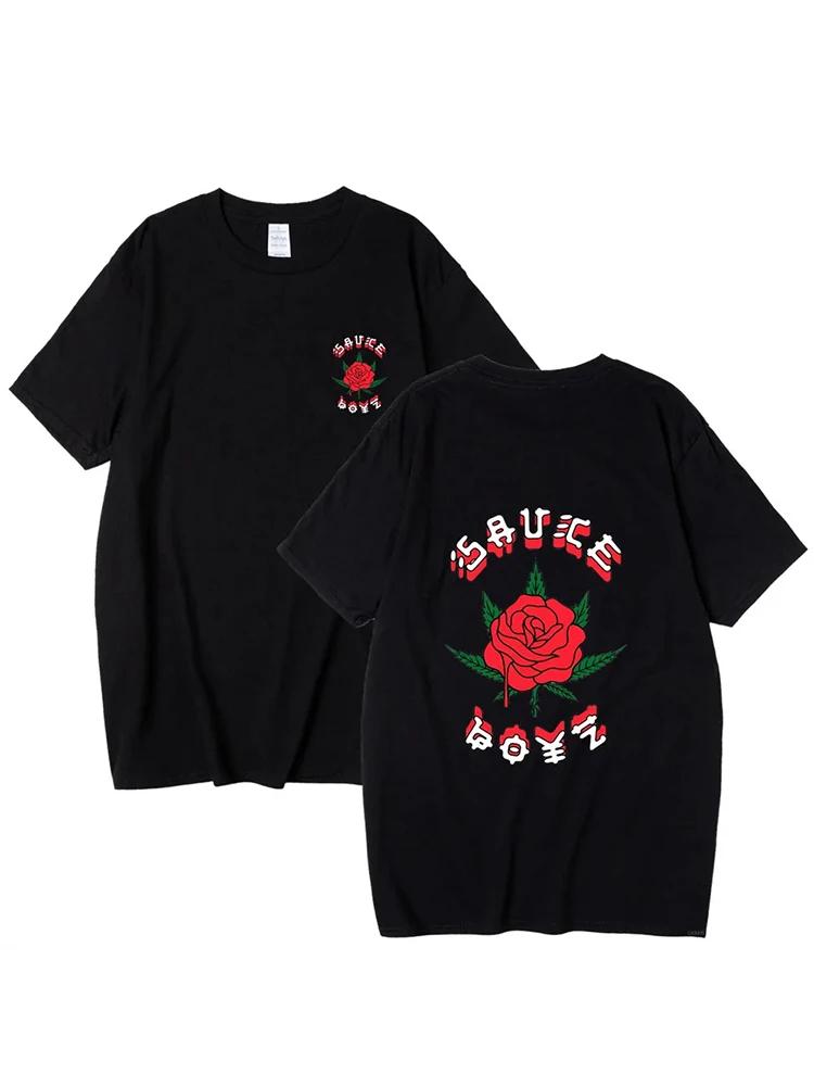 Unisex Rapper Unisex Tshirt Eladio Carrion Print Rose Graphic Hip Hop Top Sauce Boy Music Album Tshirt