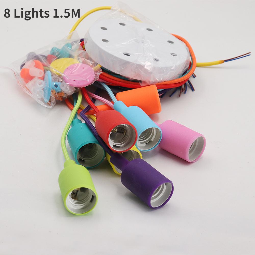 Colorful 6/8/10 Lights Lustre Retro Edison Bulb Chandelier Loft Light Pendant Lamp Spider Light Restaurant Warehouse