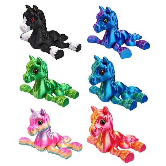 Игрушка Лошадь, напечатанная на 3D-принтере, Шарнирная лошадь с гибкими суставами, Стресс