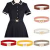 Girl Boys Zinc Zinc Alloy Heart Shape Buckle Punch-free Waistband Children Stretch Belts Waist Belt