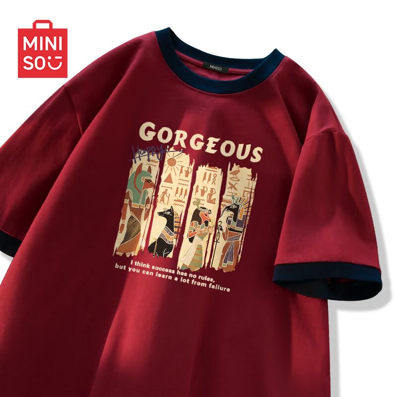 MINISO Мужская летняя хлопковая футболка свободного кроя 2025 года