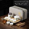 Travel tea set Portable glass cover bowl Kung Fu tea set Outdoor teapot Kuaike cup fixed printing gift