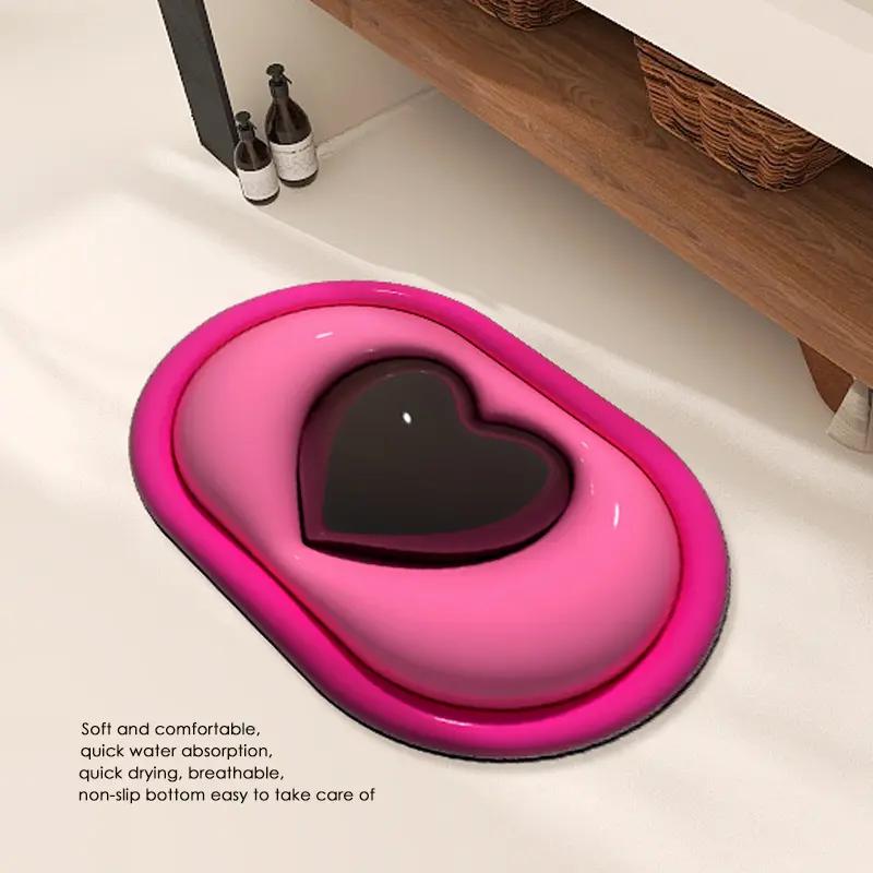 Three-dimensional Visual Cartoon Bathroom Floor Mat, Absorbent and Non Slip Soft Carpet Shower Room Entrance Decoration
