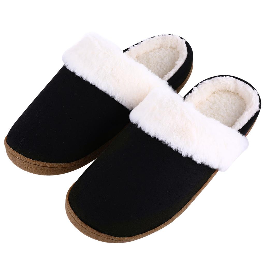 Fashion Shevalues Winter Plush Slippers For Women Home Soft Sole Fur Slippers Indoor Warm Cozy Fuzzy Slippers Non Slip Rubber Sole Slide