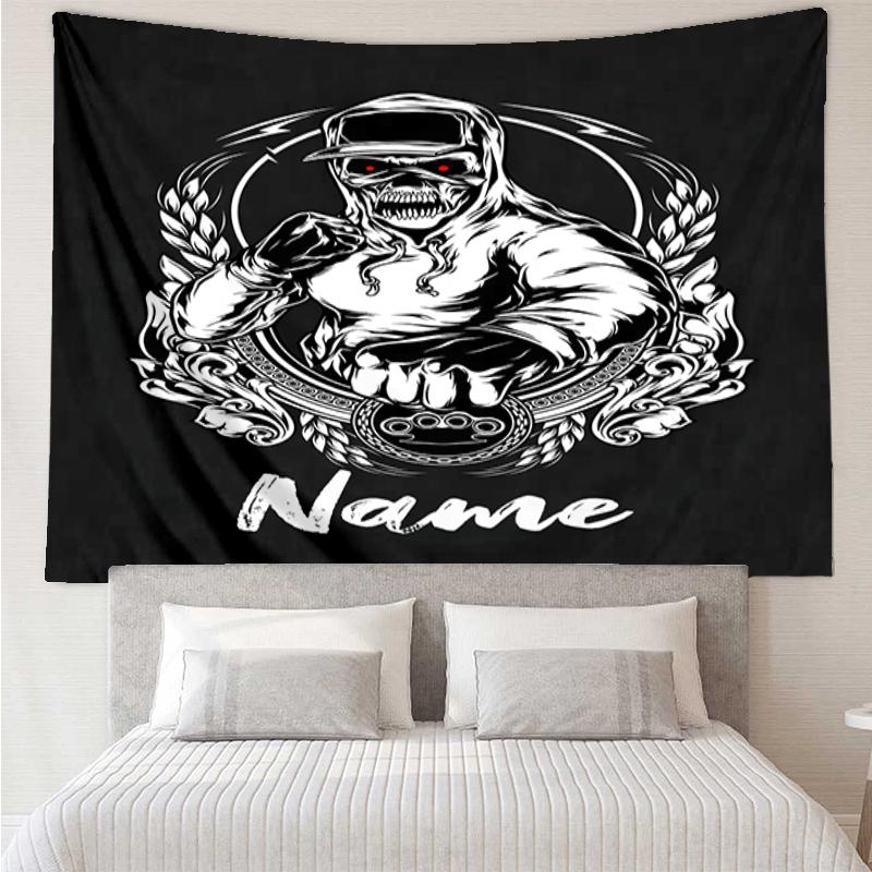 Custom Name Boxing Print Tapestry, Backdrop, Easy Setup, Ideal for Bedroom, Office & Living Room, with Aesthetic Wall Hanging Decor.