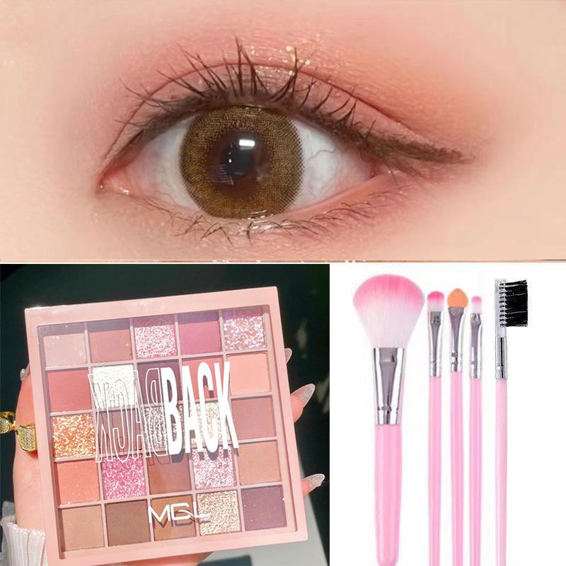 Палетка матовых теней для век 25 цветов в земляных и розовых тонах для начинающих - MGL макияж, подходящий для студентов