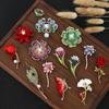 Stylish Flower Rhinestone Brooch for Women - Anti-Exposure Suit Accessory