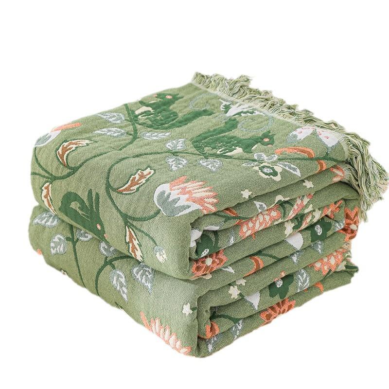 200x230 см хлопчатобумажное марлевое покрывало зеленое покрывало для дивана мягкое покрывало для кровати одеяло для кондиционера