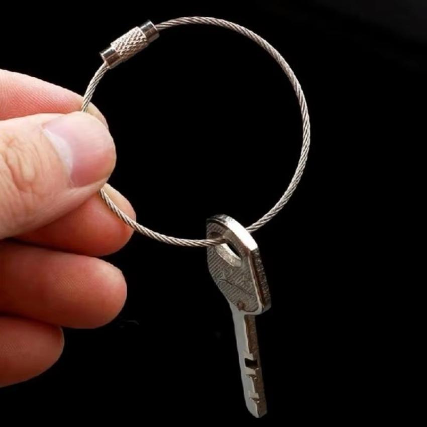 5 шт./10 шт. проволочный кабель петля винт замок гаджет кольцо брелок брелок из нержавеющей стали бирка веревка круг походная веревка фитинги