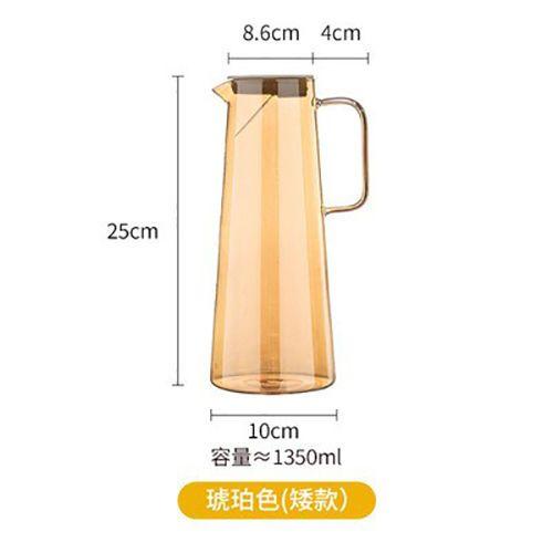 Glass Water Pitcher with Handle Heat Resisttant Cold Hot Kettle Large-capacity Tea Pot Water Bottle Juice Jug Gray Amber