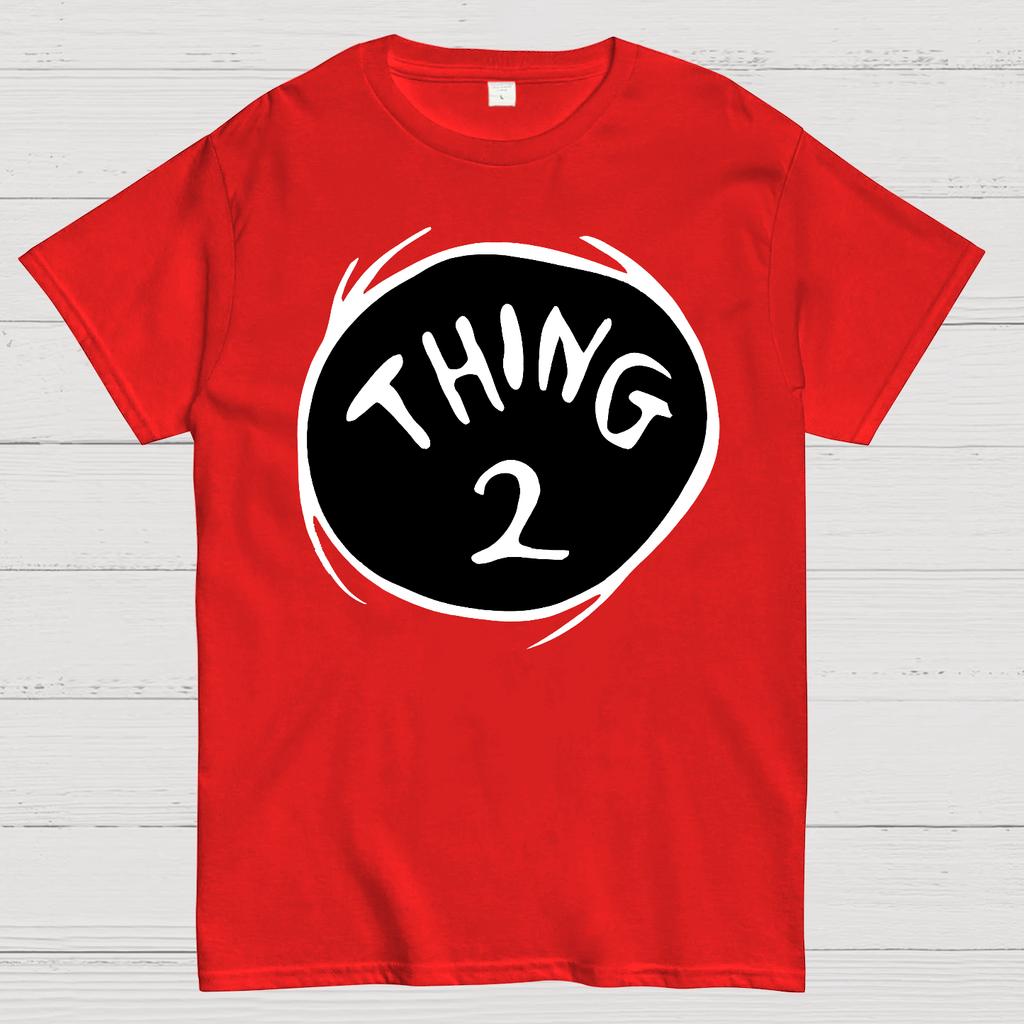 Хлопковая летняя повседневная свободная футболка с принтом "Thing 2"