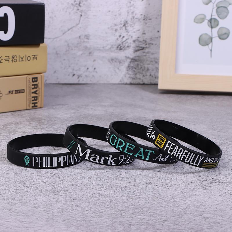 13 шт. Вера Верь Мир Благодать Библия Христианский Религиозный Браслет Спорт Силиконовые Браслеты Резиновый Напульсник