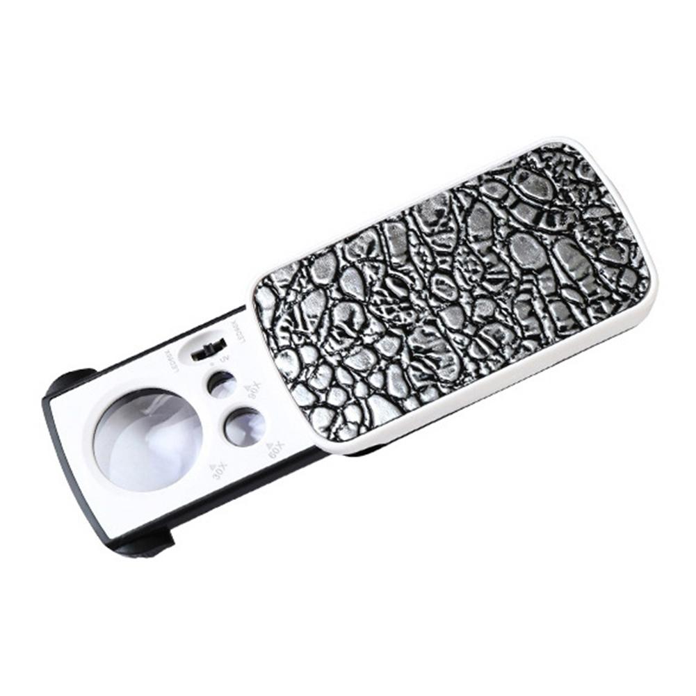 30X 60X 90X Magnifying Glass UV LED Jewelry Appraisal Reading Monocle Magnifier Reading Jewelry Appraisal Repair Tool Gift