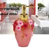 Soap Dispenser Refillable 3D Pump Flower Garden Soap Dispenser Resin Bottle Disinfectant Classic Design for Kitchen Bathroom