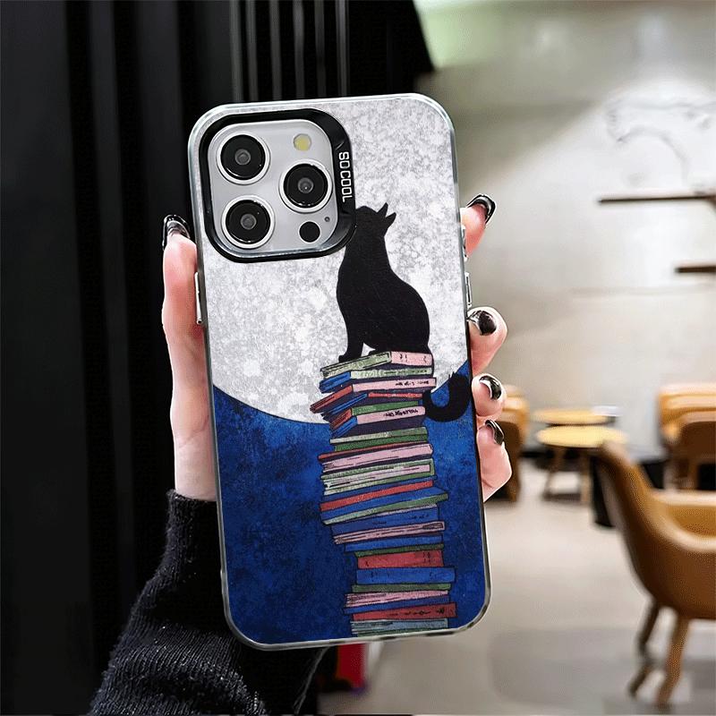 Черный кот Эстетичный узор Ударопрочный чехол для телефона для iPhone 17 Air 16 16E 15 Pro Max 14 Plus 13 Mini 12 Задняя крышка Защита от падения Fu