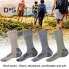 1 Pair Unisex Winter Socks High-tube Wool Socks for Hiking Sports Machine Washable Keep Warm Anti-slip Daily Stockings