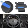 Car Steering Wheel Cover Leather Trim Black with Blue Strip For Renault Clio 3 RS 2005 2006 2007 2008 2009 2010 2011 2012